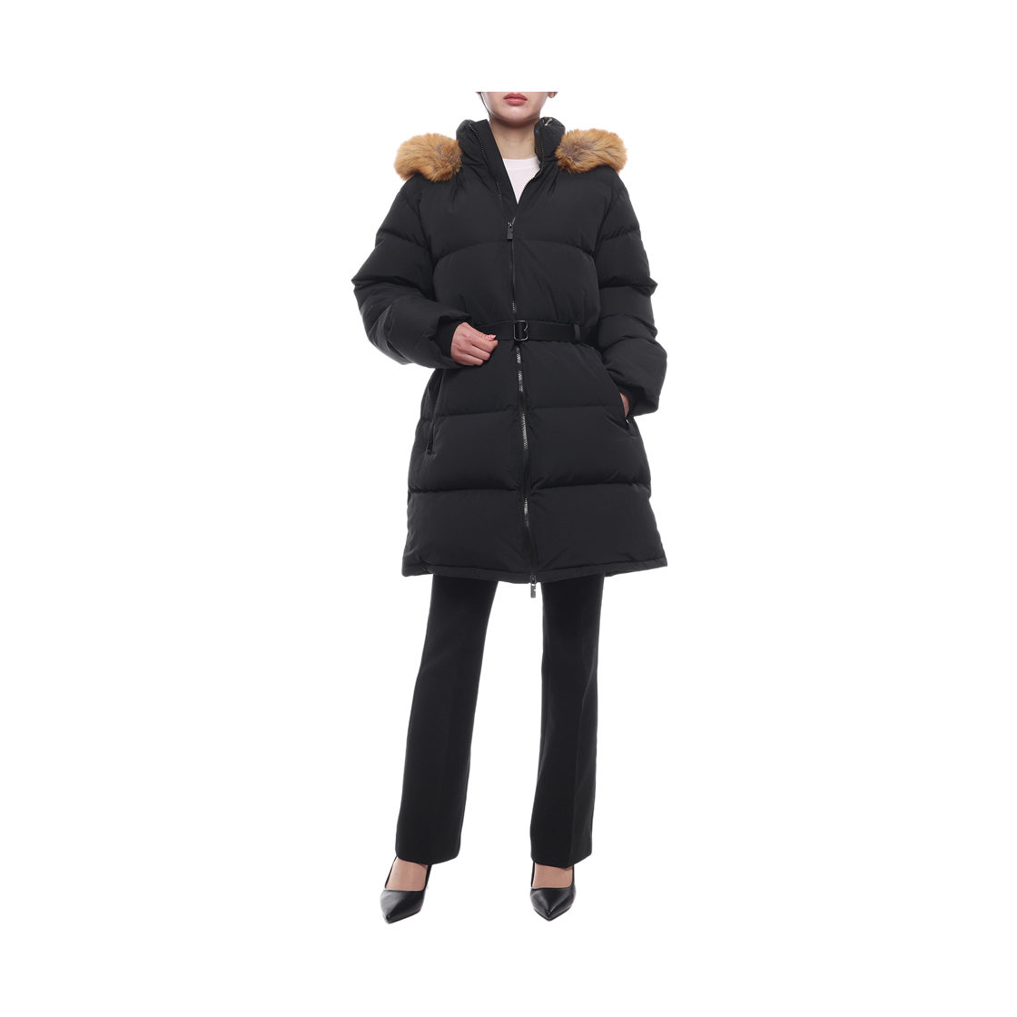 [15% 쿠폰] (W) 버버리 벨티드 웨이스트 후드 퍼퍼 자켓 블랙([15% 쿠폰] (W) Burberry Belted Waist Hooded Puffer Jacket Black) - 3