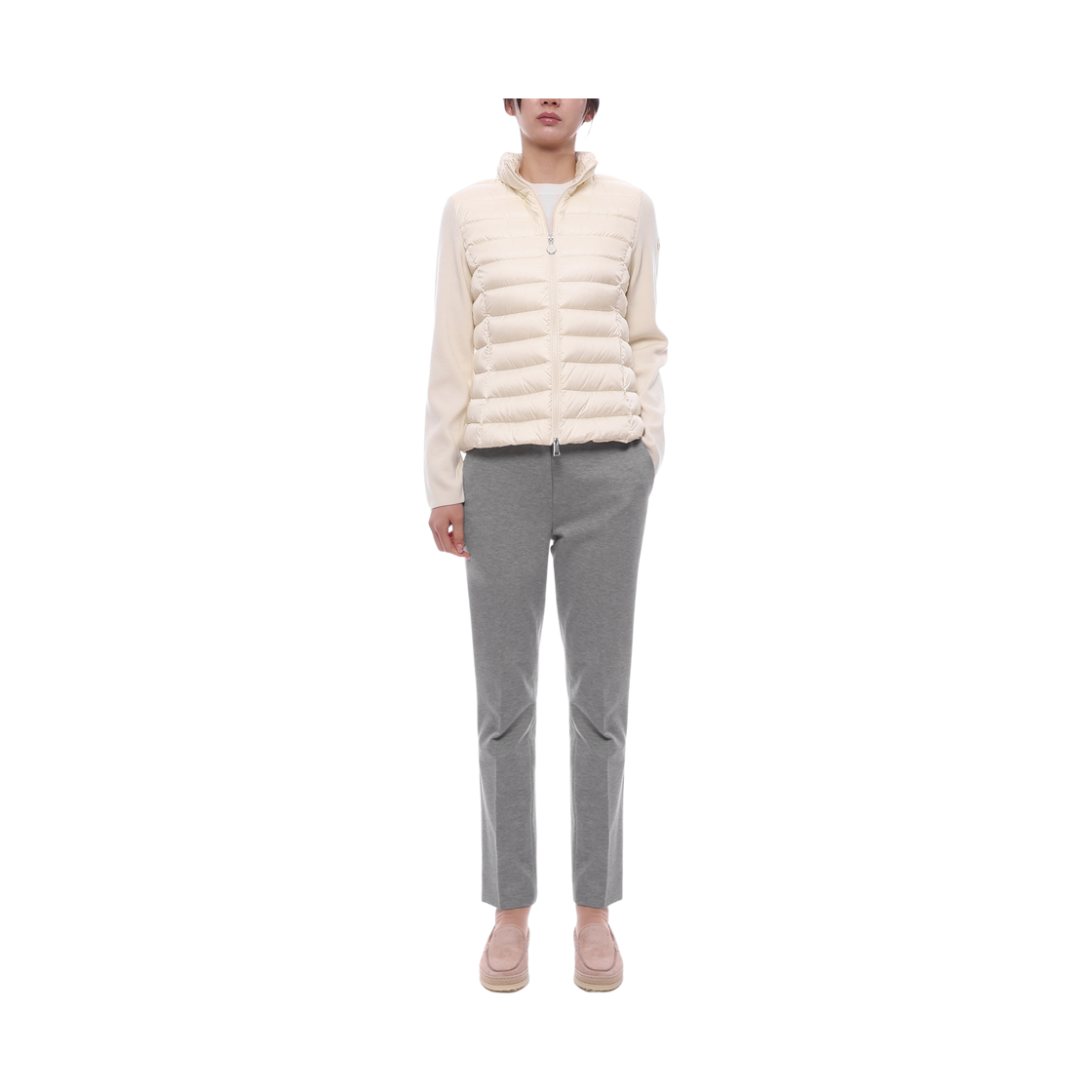 [15% 쿠폰] (W) 몽클레르 패딩 울 집업 가디건 화이트 - 25FW([15% 쿠폰] (W) Moncler Padded Wool Zip-Up Cardigan White - 25FW) - 3