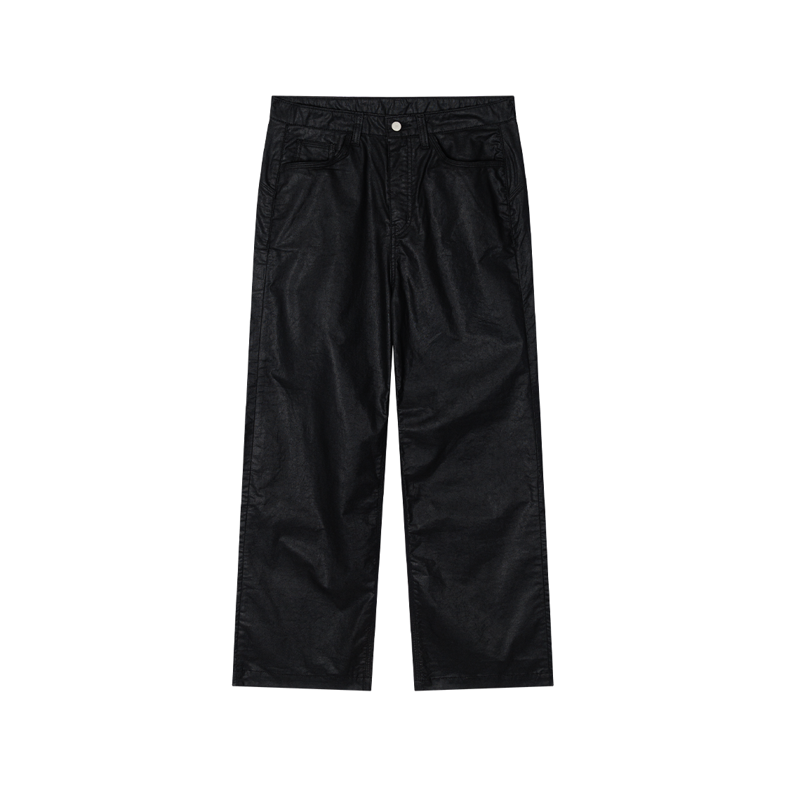 WVNS26342 Waviness Coated Straight Pants Black