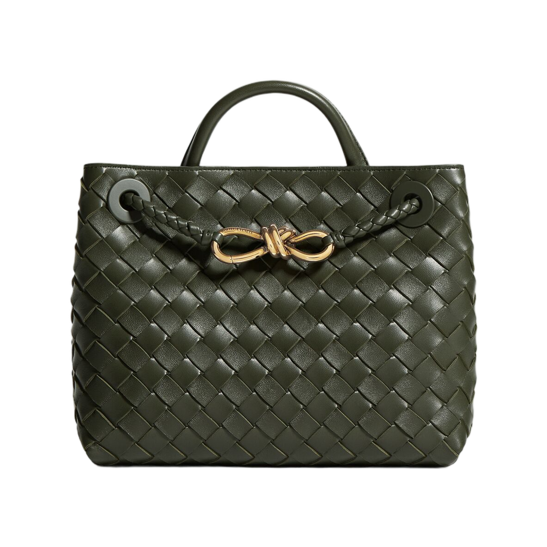 766014VCPP13772 Bottega Veneta Small Andiamo Bark Green