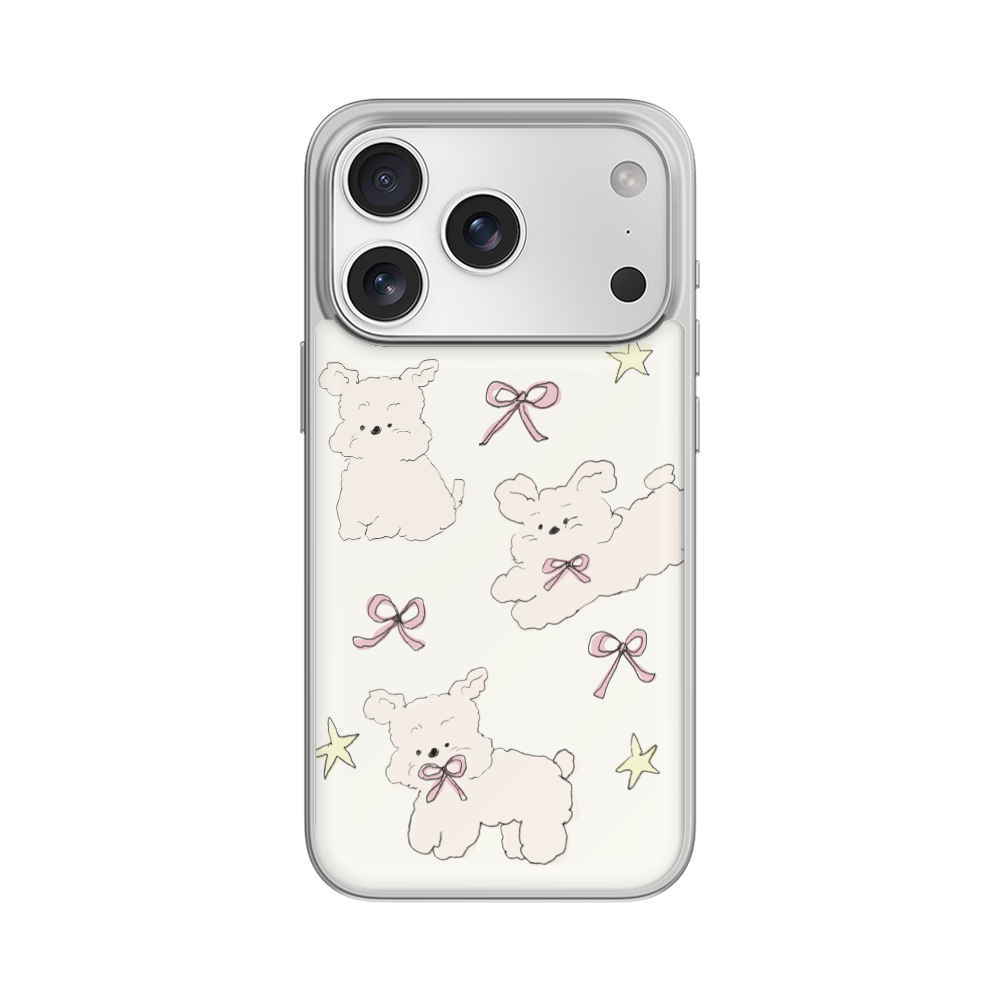 109772 Mademoment  Rescue Dog Support HugMeDog Pattern Silver MagSafe Bumper Phone Case