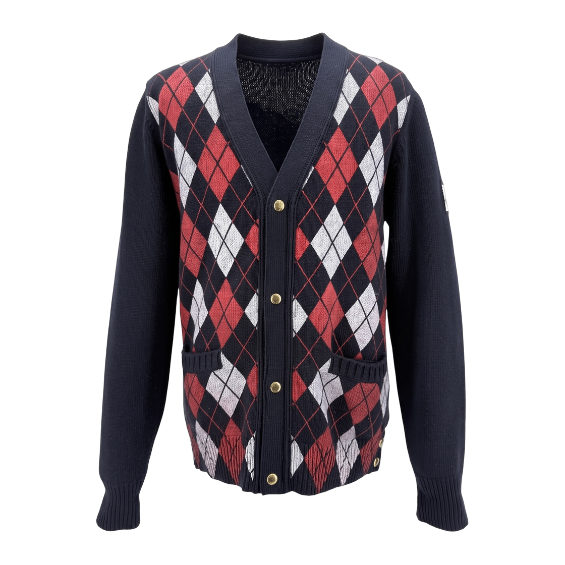ITEVHFED9W8J Moncler Gamma Blue Argyle Cardigan