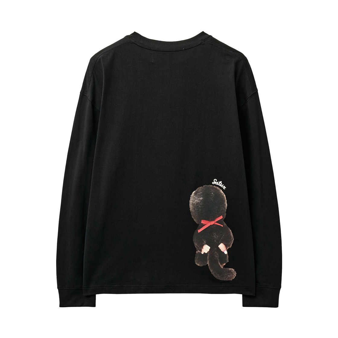 세터 x 몬치치 해피니스 롱 슬리브 블랙(SATUR x Monchhichi Happiness Long Sleeve Black) - 2