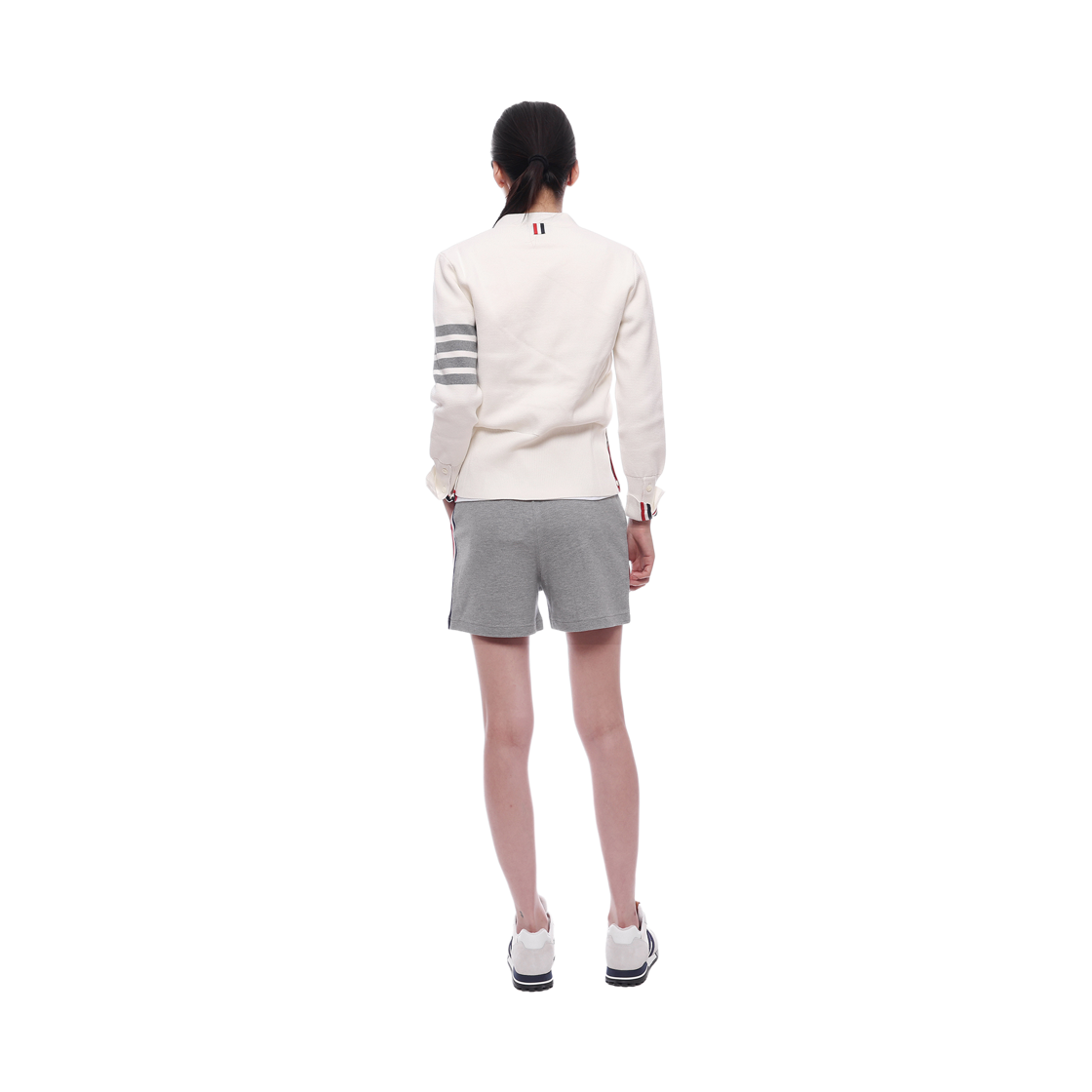 [15% 쿠폰] (W) 톰브라운 코튼 크레이프 밀라노 스티치 사선 가디건 화이트([15% 쿠폰] (W) Thom Browne Cotton Crepe Milano Stitch 4-Bar Cardigan White) - 5