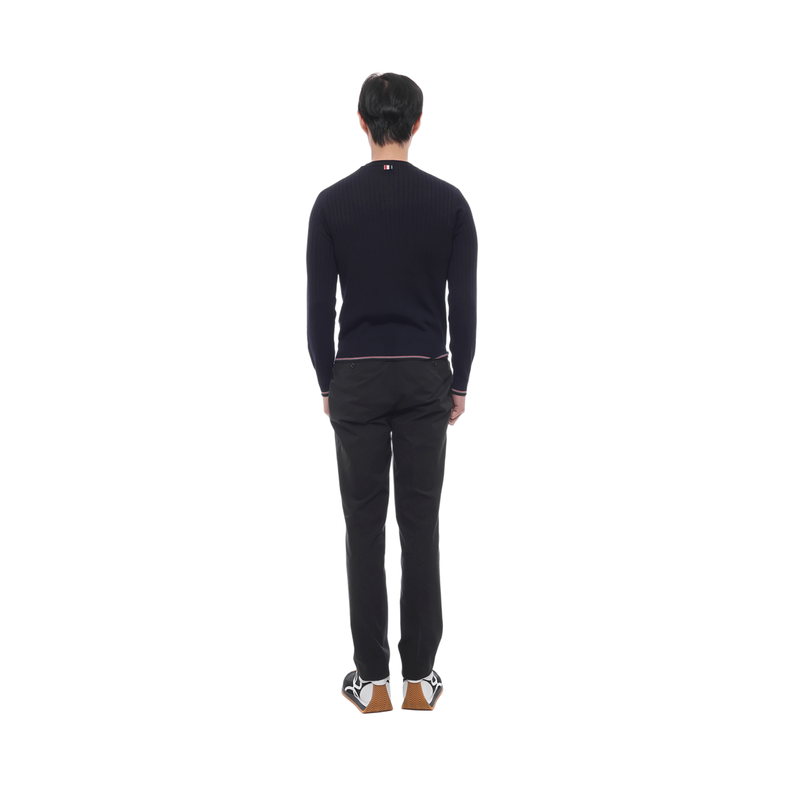 [15% 쿠폰] 톰브라운 메리노 울 RWB 립 스티치 풀오버 네이비([15% 쿠폰] Thom Browne Merino Wool RWB Ribbed Stitch Pullover Navy) - 5