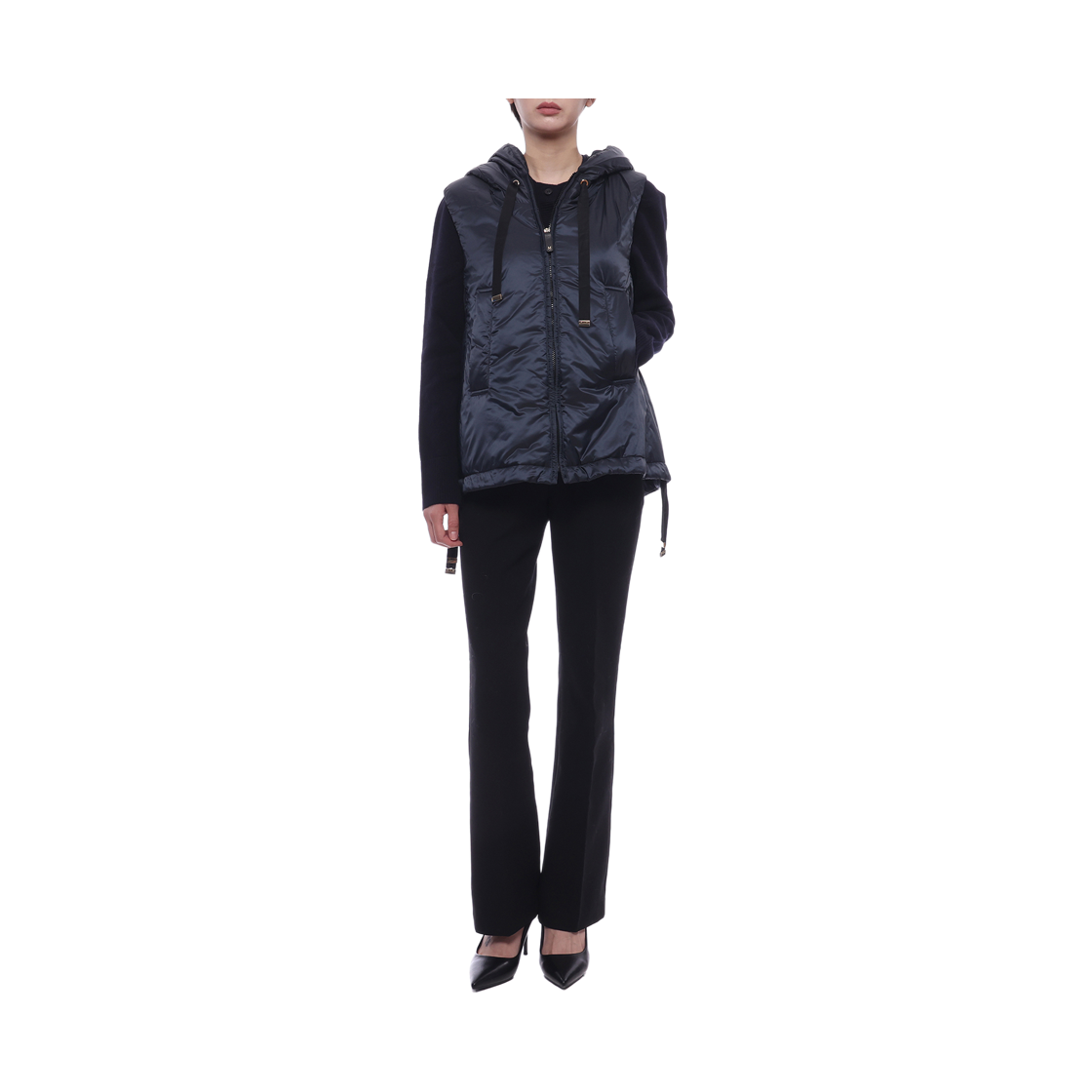 [15% 쿠폰] (W) 막스마라 더 큐브 그린고 발수 소재 테크니컬 캔버스 질레 블랙([15% 쿠폰] (W) Max Mara The Cube Greengo Water-Resistant Technical Canvas Gilet Black) - 3