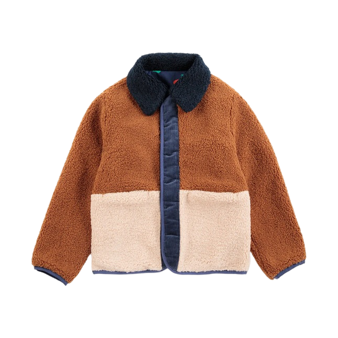 (키즈) 보보쇼즈 스탬프 블룸 올 오버 리버시블 자켓 네이비 블루((Kids) Bobo Choses Stamp Bloom All Over Reversible Jacket Navy Blue) - 1