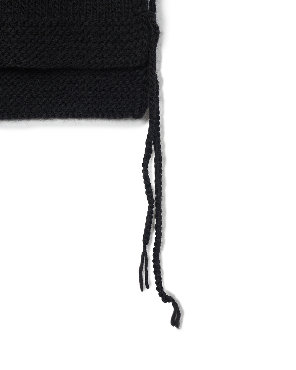 선데이세레머니 네이티브 울 핸드 니트 후디 베스트 - 블랙(Sunday Ceremony Native Wool Hand Knit Hoodie Vest - Black) - 4