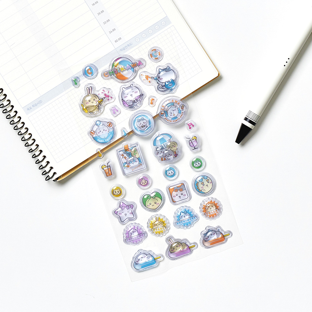 대원미디어 먼작귀 캐릭터 치이카와 썸머 클리어 입체 버블 스티커(Daewonmedia Chiikawa Summer Clear Bubble Sticker) - 3