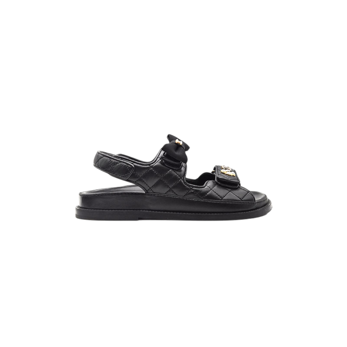 ITAPFPLTTMMU Chanel CC Ribbon Flower Velcro Sandals