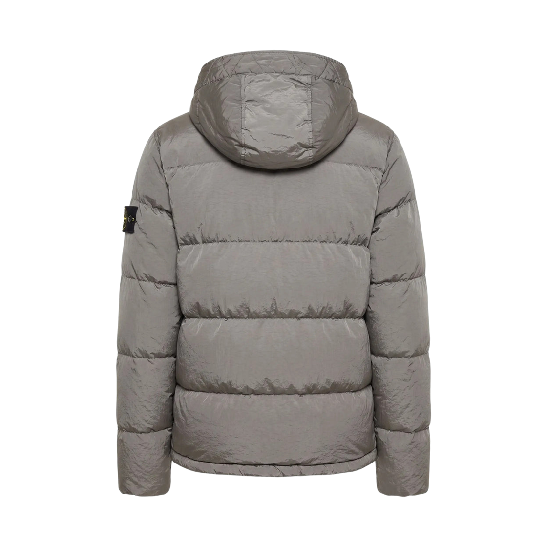 스톤 아일랜드 4100019 나일론 메탈 에코닐 드로우코드 헴 후드 다운 자켓 그레이 - 26FW(Stone Island 4100019 Nylon Metal In Econyl Hooded Down Jacket with Drawcord Hem Grey - 26FW) - 2