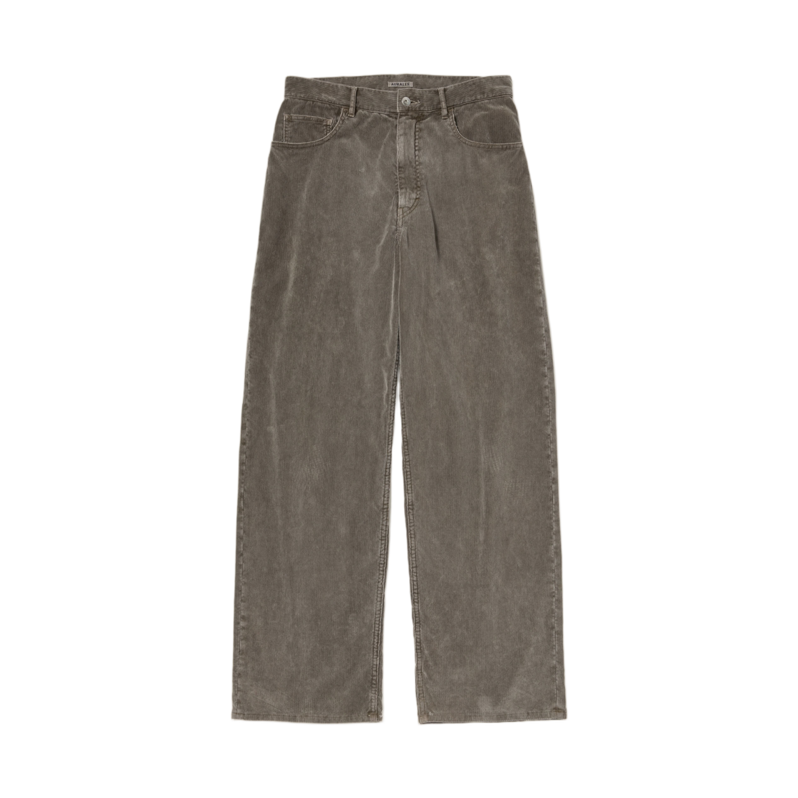 A26AP01FX Auralee Garment-Dyed Finx Corduroy 5P Wide Pants Olive Brown