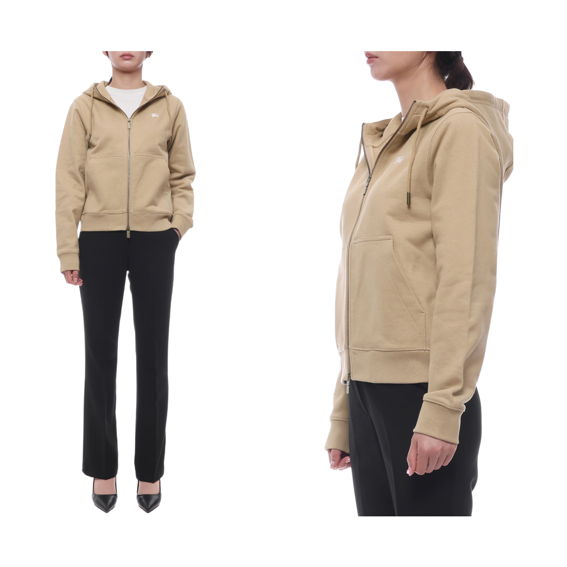 [15% 쿠폰] (W) 버버리 나이트 스탬프 코튼 지퍼 후드 리넨([15% 쿠폰] (W) Burberry Knight Stamp Cotton Zip Hoodie Linen) - 2
