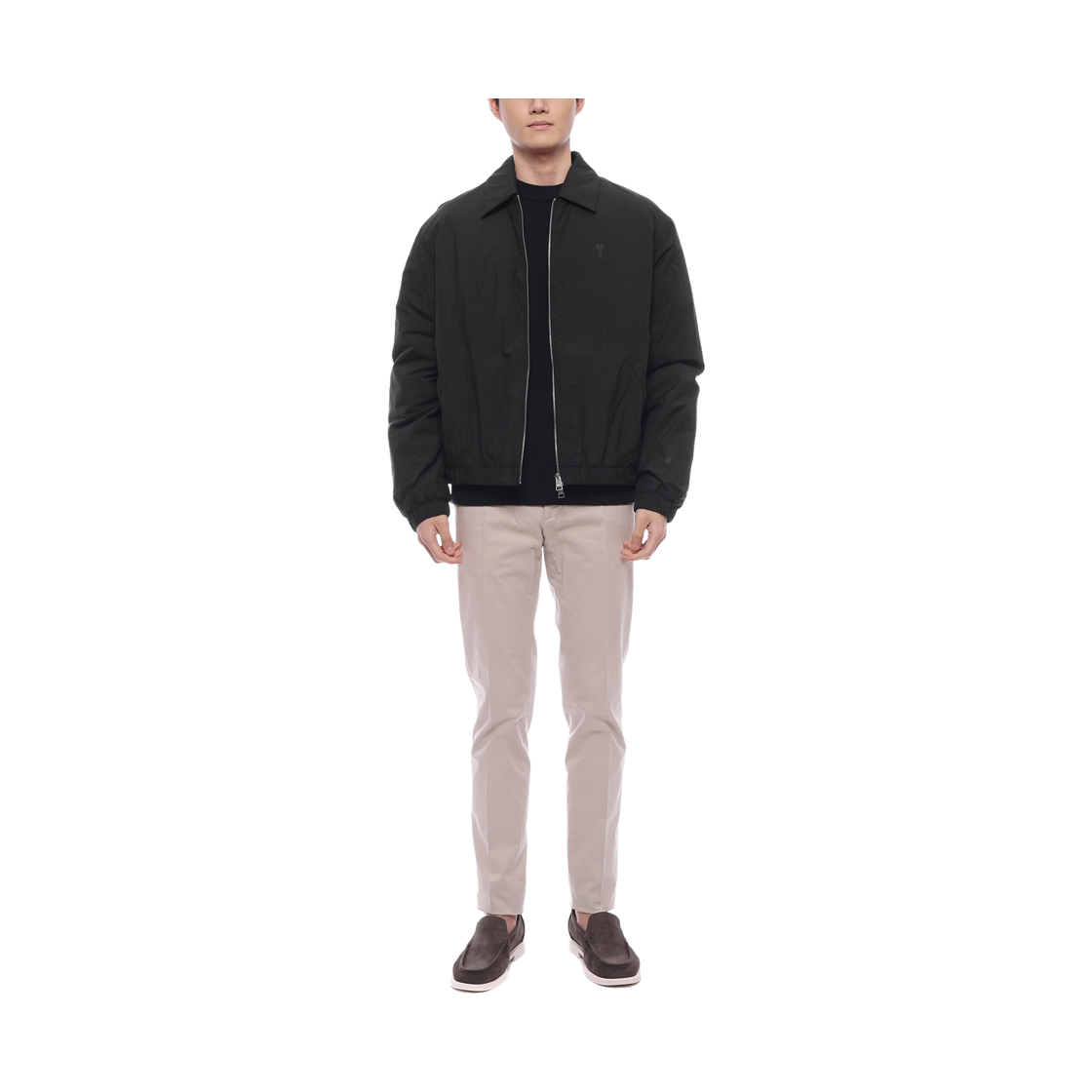 [15% 쿠폰] 아미 톤온톤 하트 로고 테크니컬 캔버스 지퍼 자켓 블랙([15% 쿠폰] AMI de Coeur Technical Canvas Zipped Jacket Black) - 3