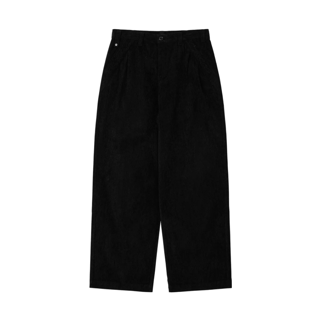 WE253WPAOP03BLK_copy WELLBEING EXPRESS Two Tuck Corduroy Pants Black