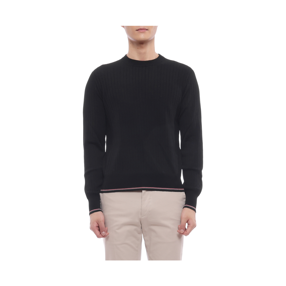 [15% 쿠폰] 톰브라운 메리노 울 RWB 립 스티치 풀오버 블랙([15% 쿠폰] Thom Browne Merino Wool RWB Ribbed Stitch Pullover Black) - 2