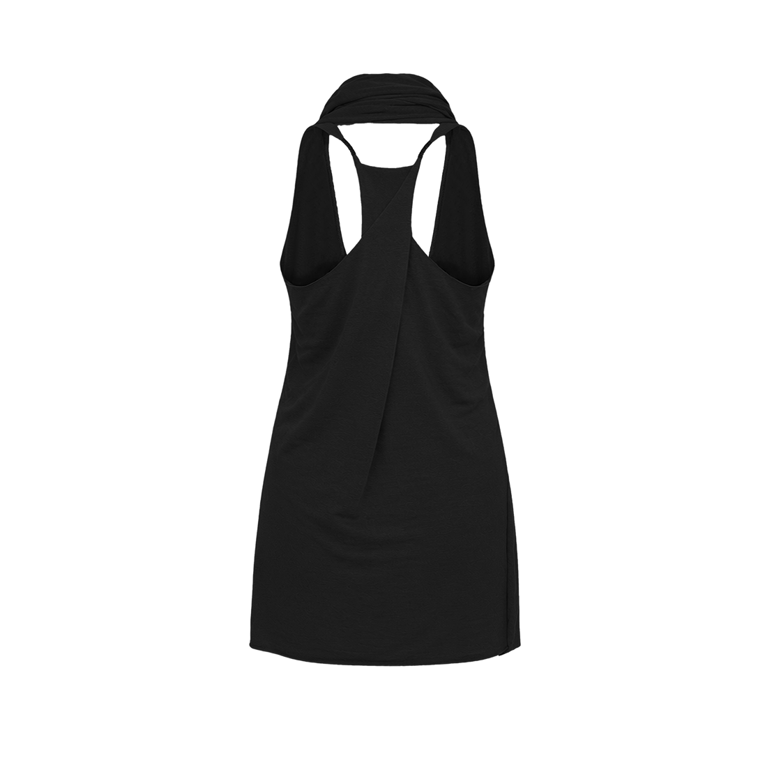 본네 스카프 미니 드레스 블랙(Bonnae scarf mini dress Black) - 2