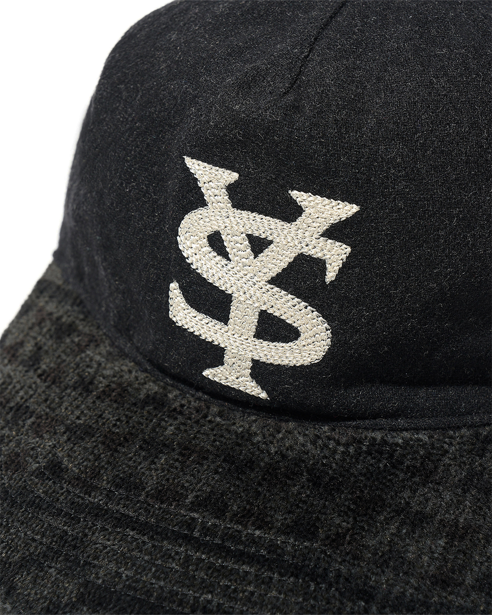 선데이세레머니 SY 에스닉 바이저 플란넬 캡 - 블랙(Sunday Ceremony Sy Ethnic Visor Flannel Cap - Black) - 4