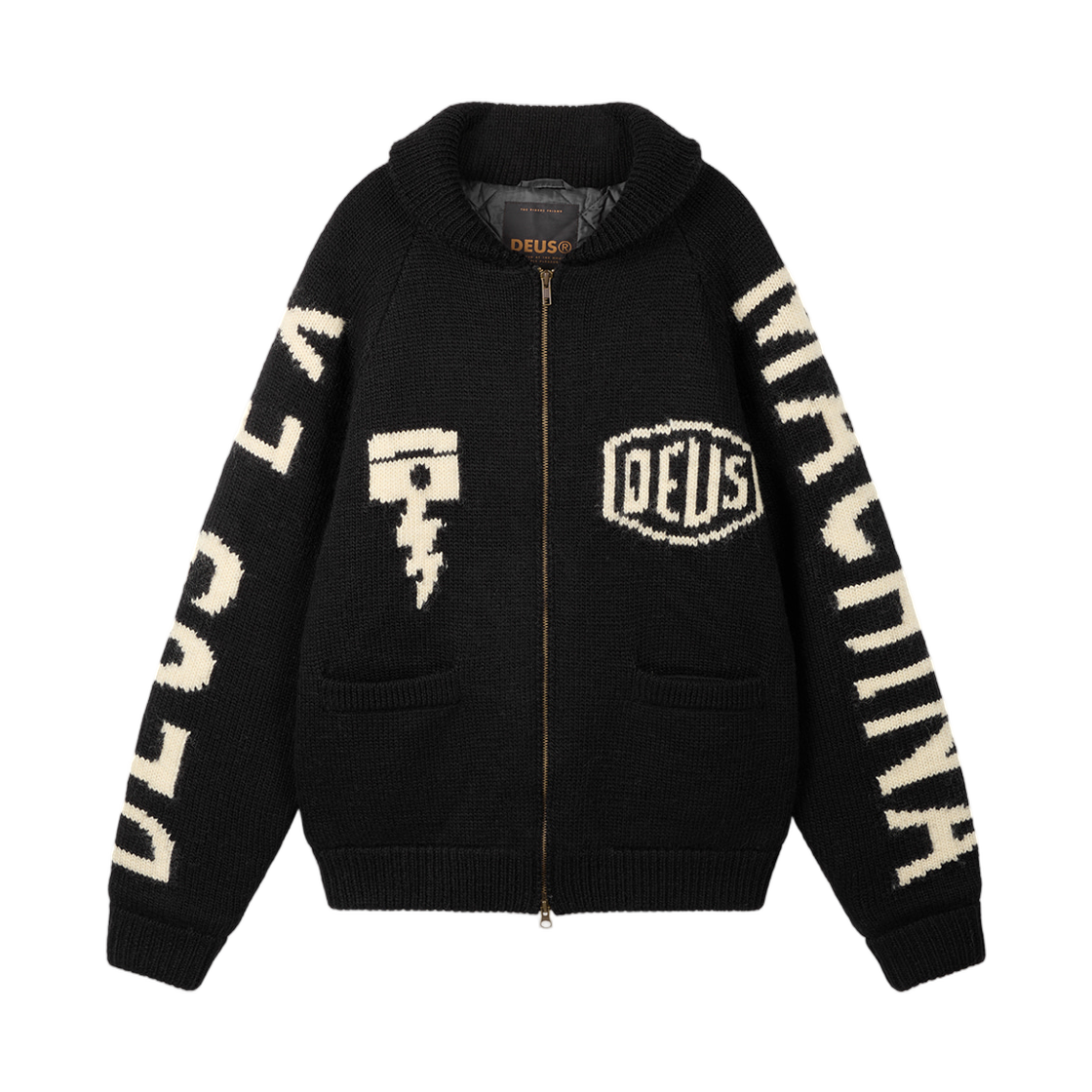 데우스 엑스 마키나 모토 코위찬 집 니트 가디건 블랙(Deus Ex Machina Moto Cowichan Zip Knit Cardigan Black) - 2