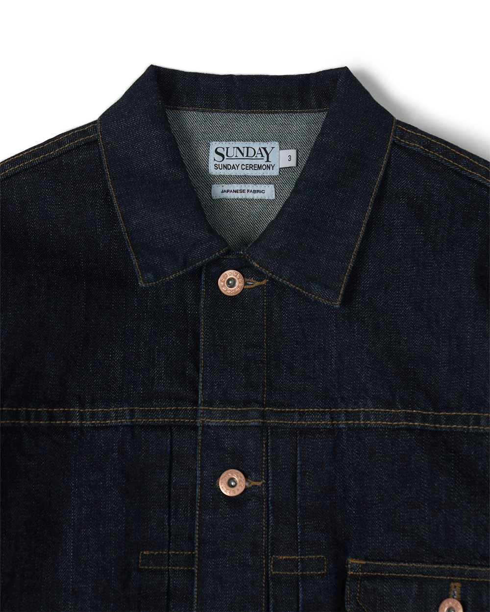 선데이세레머니 재패니즈 데님 타입1 트러커 자켓 - 로우 인디고(Sunday Ceremony Japanese Denim Type-1 Trucker Jacket - Raw Indigo) - 2
