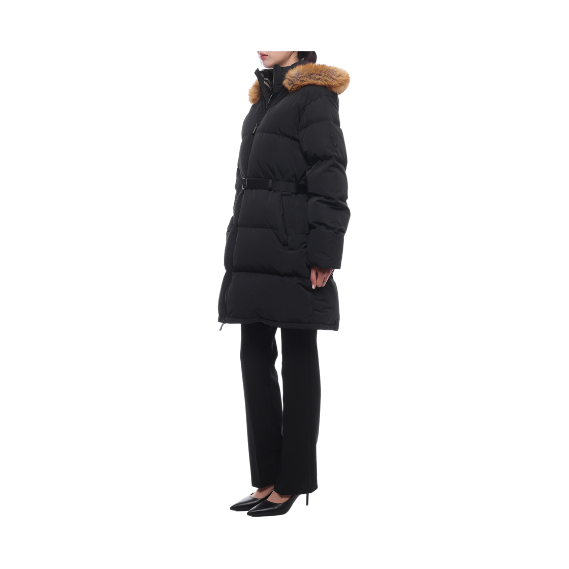 [15% 쿠폰] (W) 버버리 벨티드 웨이스트 후드 퍼퍼 자켓 블랙([15% 쿠폰] (W) Burberry Belted Waist Hooded Puffer Jacket Black) - 4