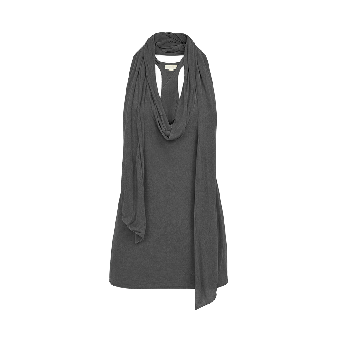 본네 스카프 미니 드레스 차콜(Bonnae scarf mini dress Charcoal) - 1