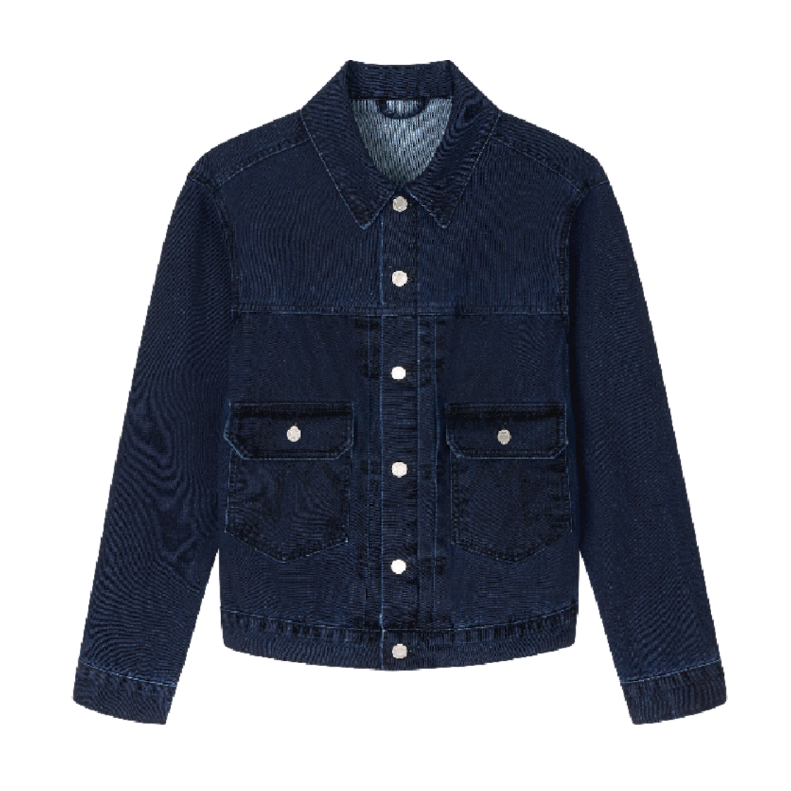 FW26JUJ052NY Hongwoosung Worn Texture trucker jacket Navy