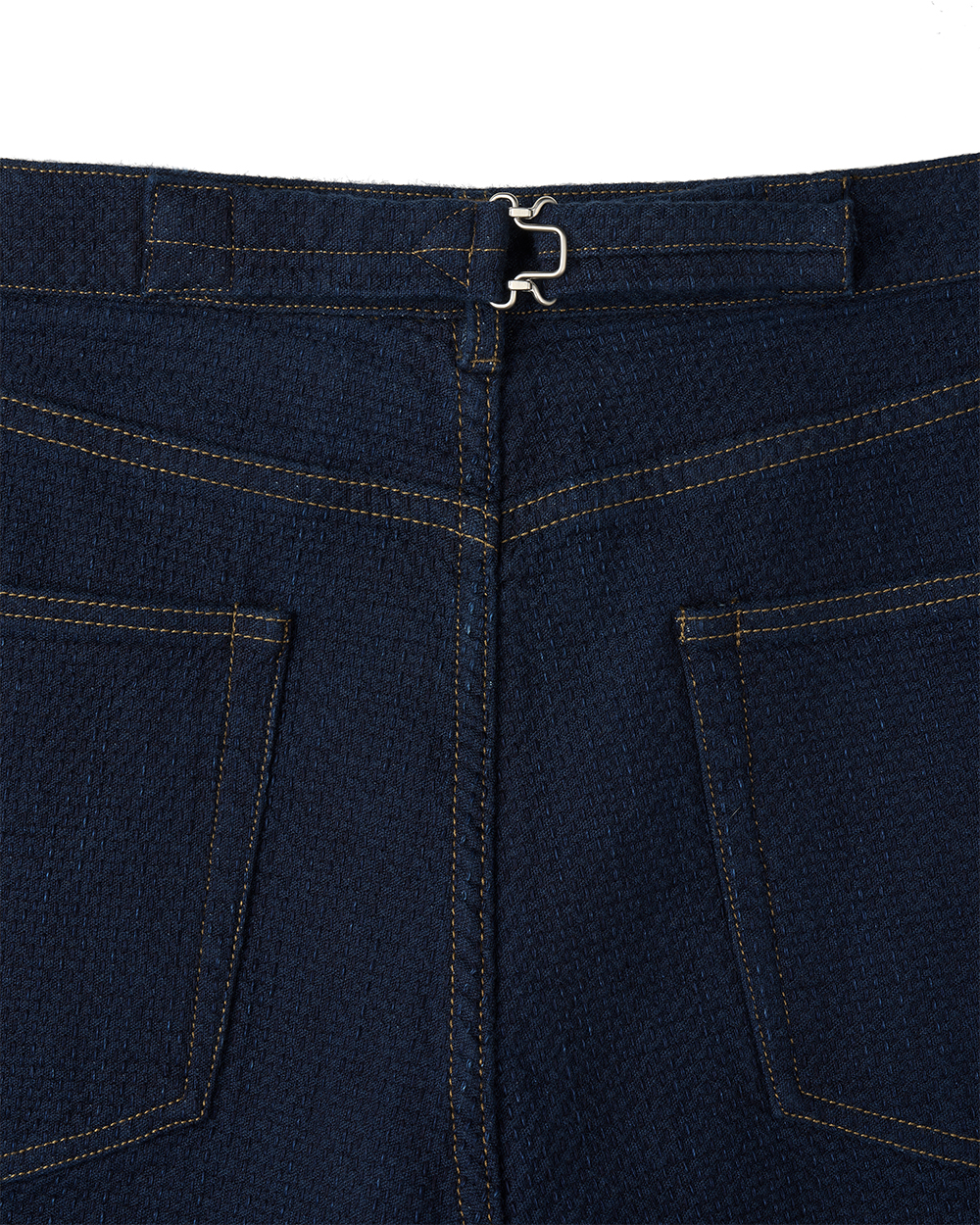선데이세레머니 재패니즈 사시코 스트레이트 데님 팬츠 - 로우 인디고(Sunday Ceremony Japanese Sashiko Straight Denim Pants - Raw Indigo) - 5