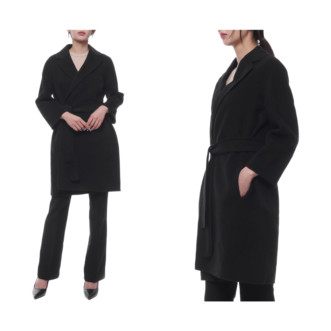 [15% 쿠폰] (W) S 막스마라 아로나 버진 울 코트 블랙([15% 쿠폰] (W) S Max Mara Arona Virgin Wool Coat Black) - 2
