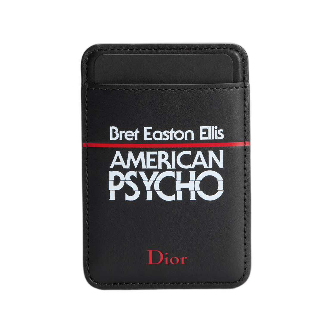 2BTCH203GUH-H930 Dior Magnetic Card Holder Book Cover Embossed Calfskin Black White Red