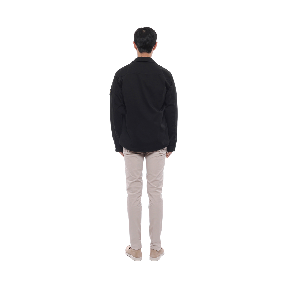 [15% 쿠폰] 스톤 아일랜드 1200015 컨실드 집 스트레치 오가닉 코튼 사틴 레귤러 핏 오버셔츠 네이비 블루 - 26SS([15% 쿠폰] Stone Island 1200015 Stretch Organic Cotton Satin Regular Fit Overshirt with Concealed Zip Navy Blue - 26SS) - 5