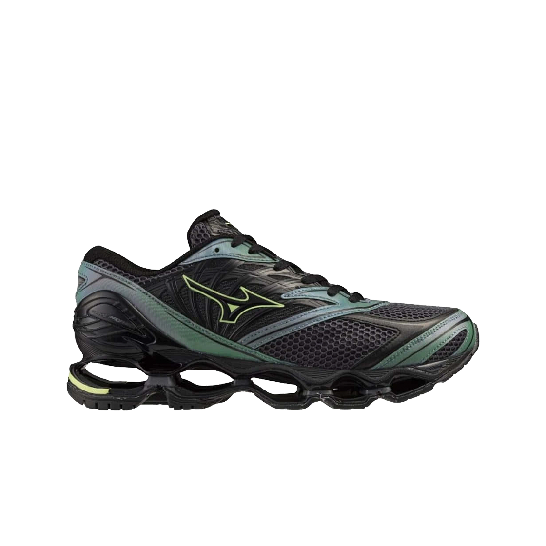 D1GA260404 Mizuno Wave Rider 10 Black Sand Grossular Green - 2E