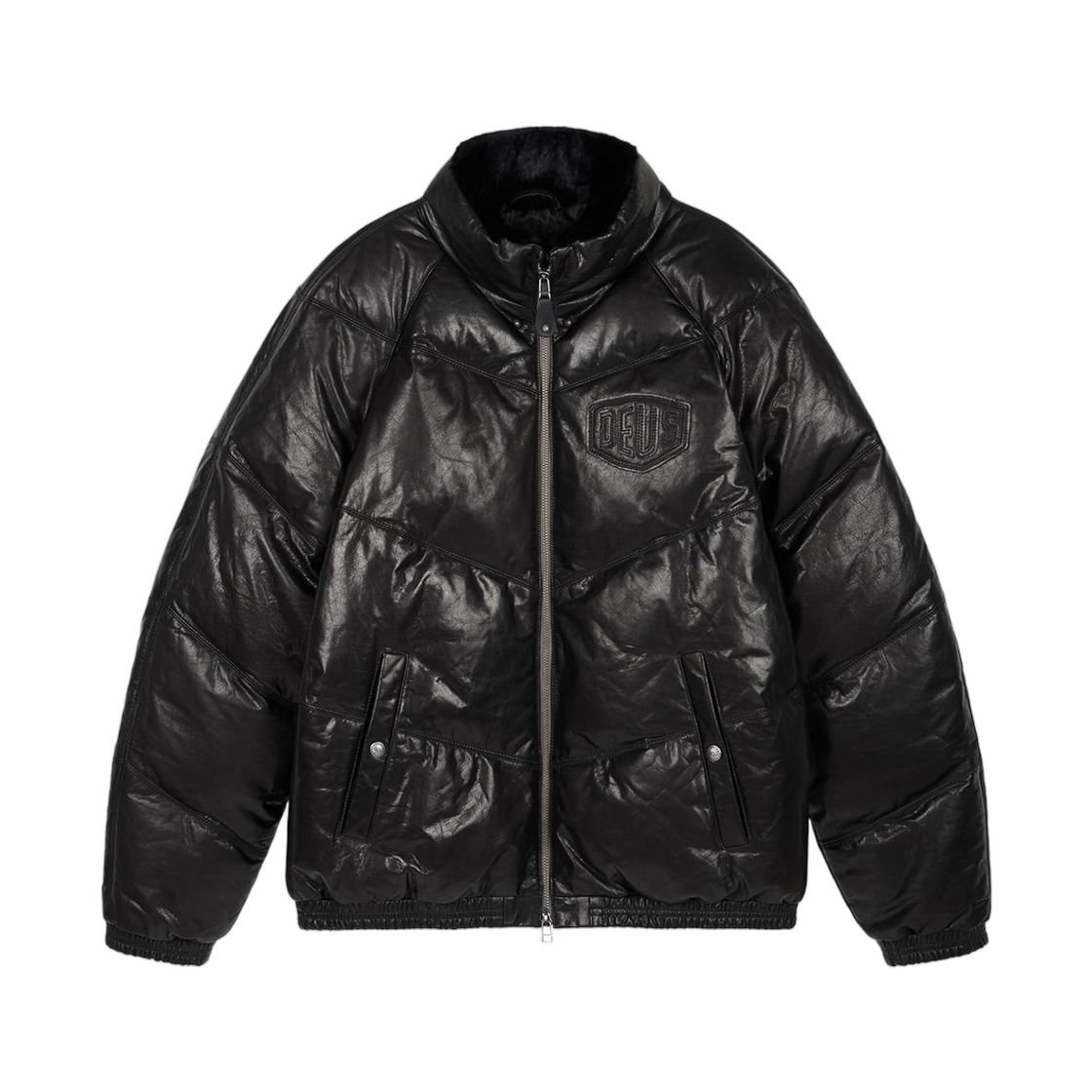 - Deus Ex Machina Leather Down Jacket Black