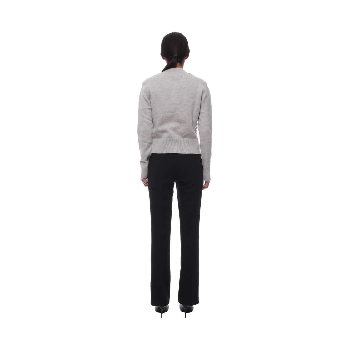 [15% 쿠폰] (W) 메종 키츠네 베이비 폭스 램스울 피티드 가디건 라이트 그레이 멜란지([15% 쿠폰] (W) Maison Kitsune Baby Fox Lambswool Fitted Cardigan Light Grey Melange) - 5