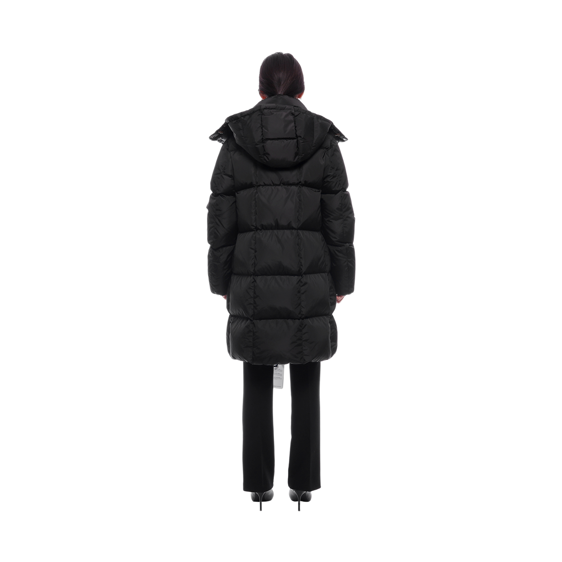 [15% 쿠폰] (W) 몽클레르 리트 스퀘어 퀼티드 후드 롱 다운 자켓 블랙 - 25FW([15% 쿠폰] (W) Moncler Litte Square Quilted Hooded Long Down Jacket Black - 25FW) - 5