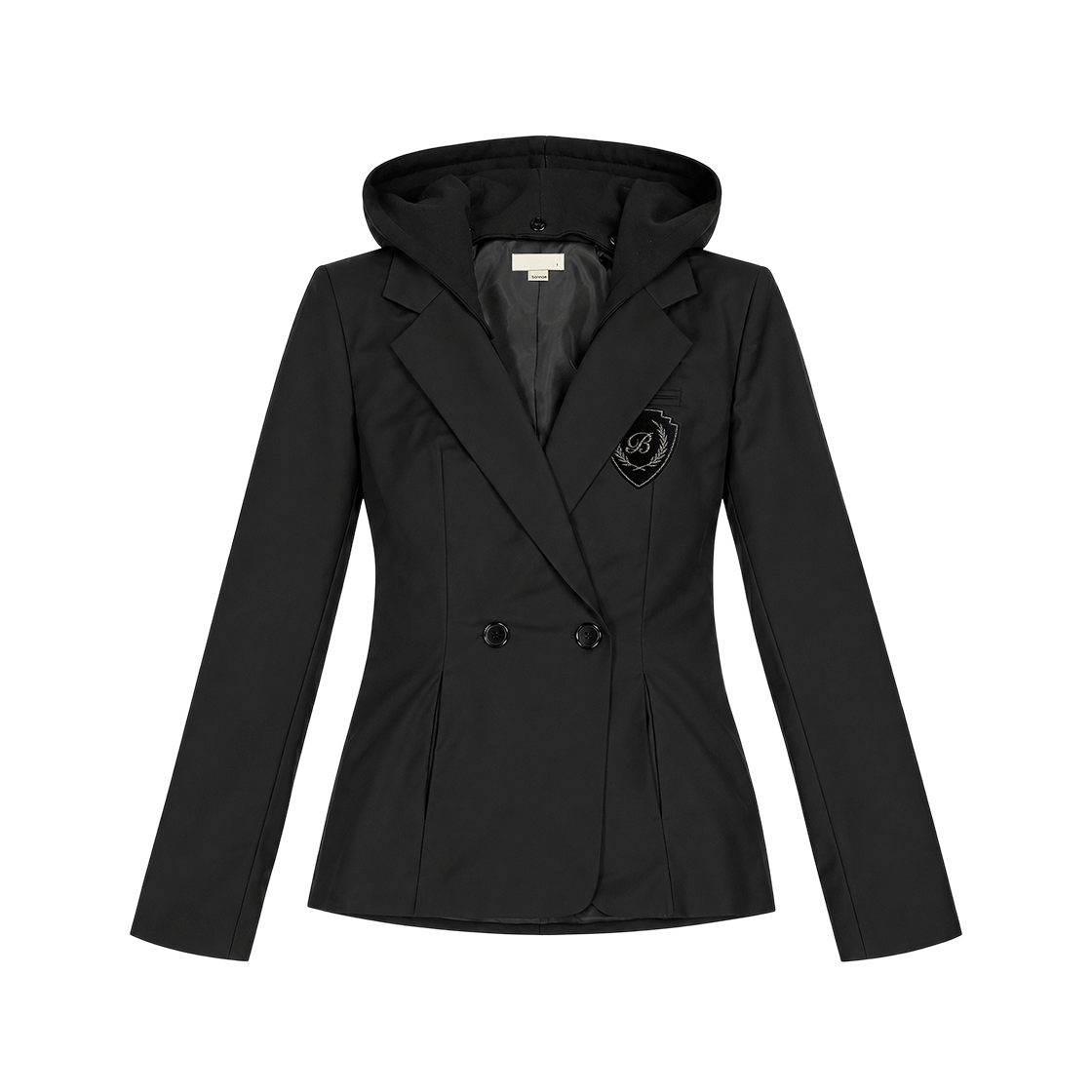본네 후디드 슬림 블레이저 블랙(Bonnae hooded slim blazer Black)