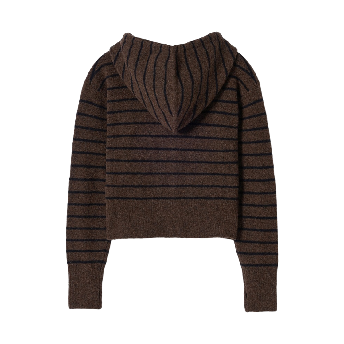 릴리 오브 건지 스트라이프 후드 니트 집업 브라운(Lily of Guernsey Stripe Hooded Knit Zip Up Brown) - 2