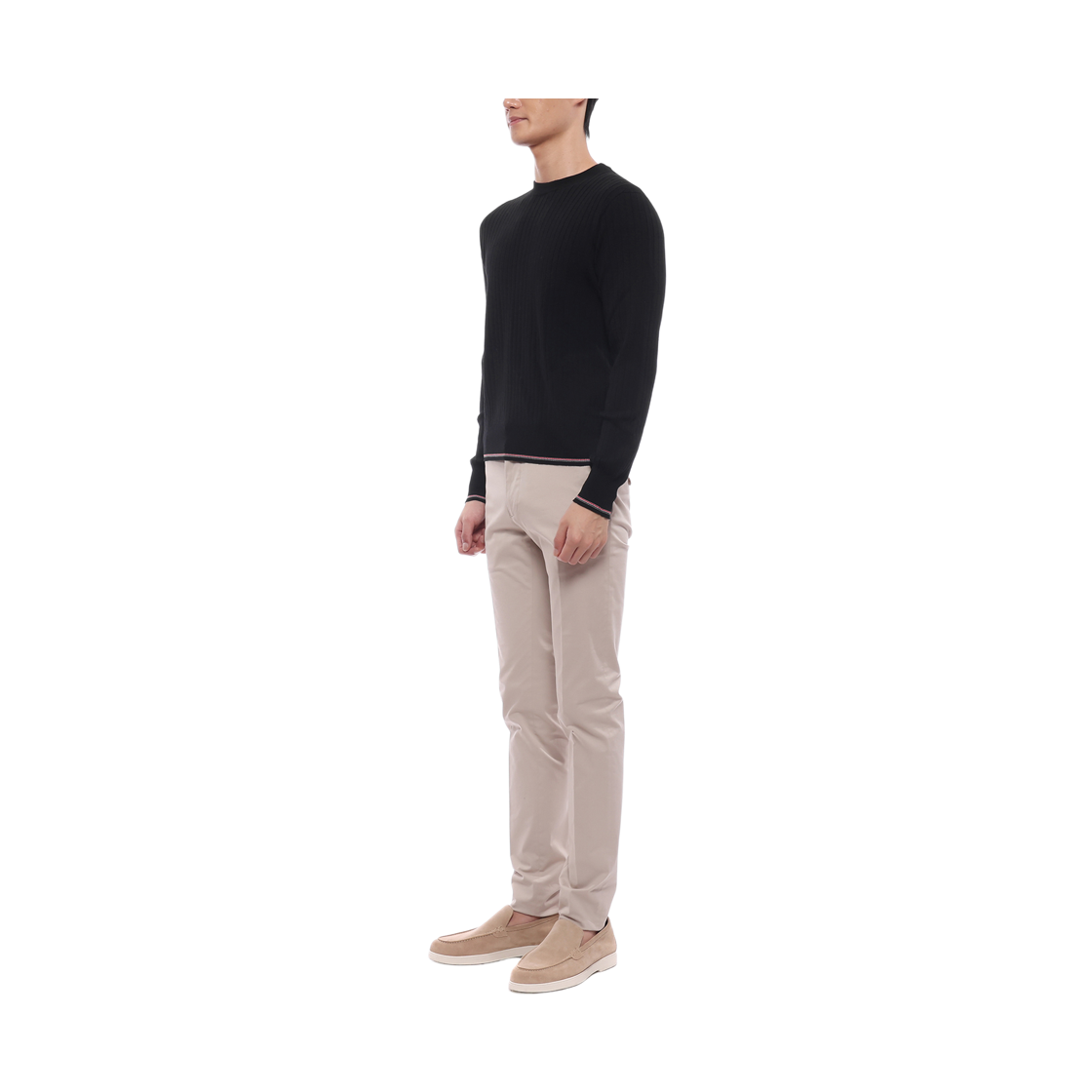 [15% 쿠폰] 톰브라운 메리노 울 RWB 립 스티치 풀오버 블랙([15% 쿠폰] Thom Browne Merino Wool RWB Ribbed Stitch Pullover Black) - 4