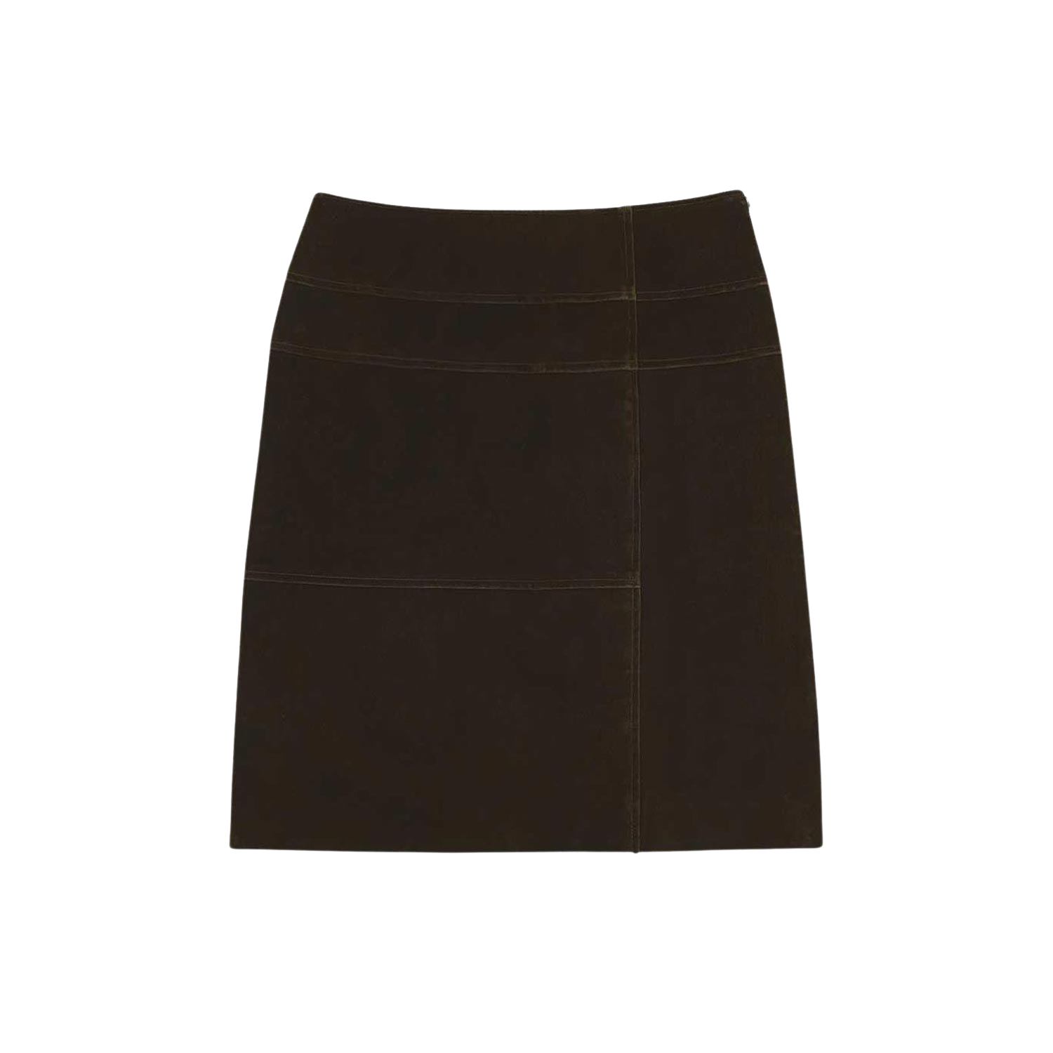 사파리스팟 벨벳 미드 스커트 올리브(Safarispot Velvet Mid Skirt Olive)
