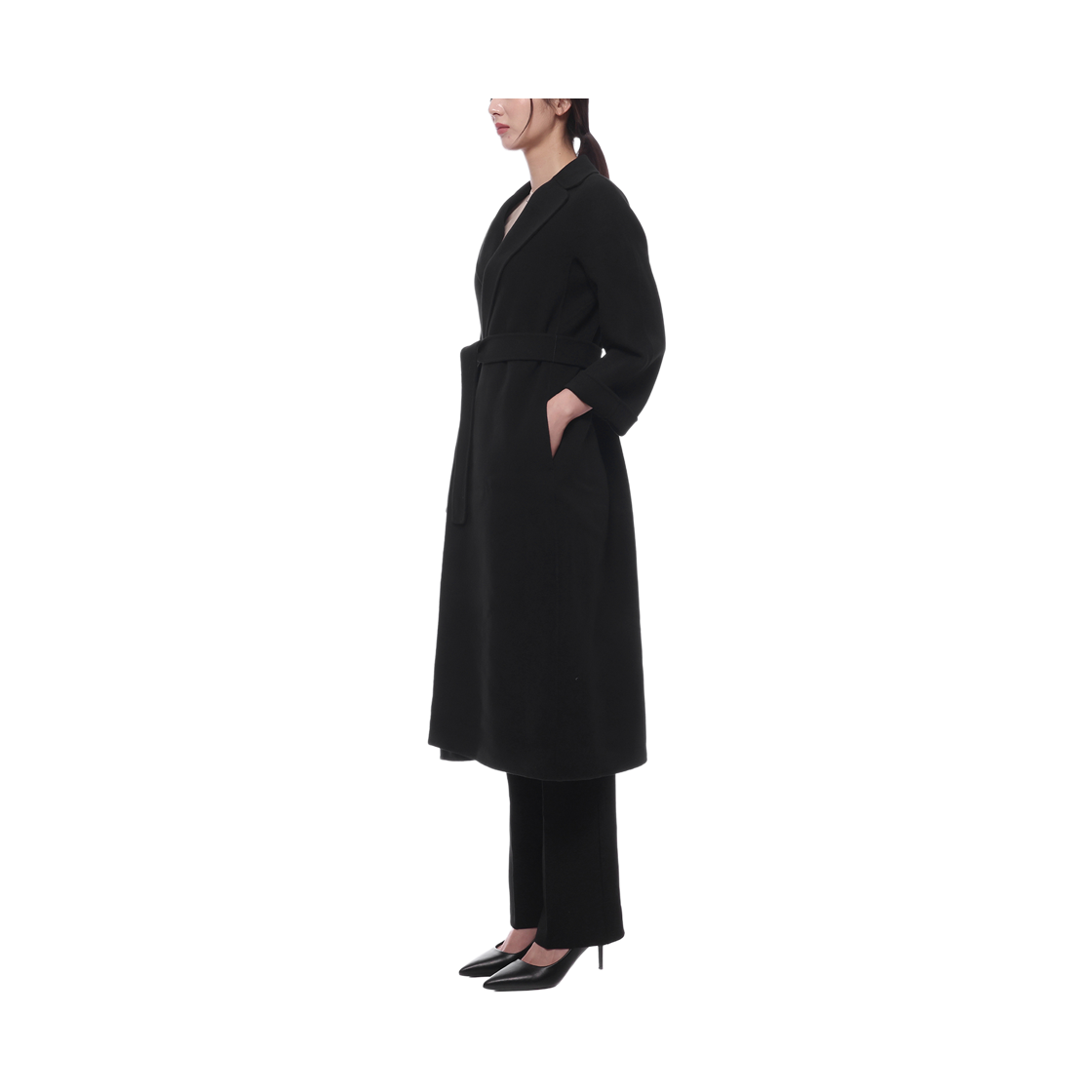 [15% 쿠폰] (W) S 막스마라 에스투리아 롱 울 코트 블랙([15% 쿠폰] (W) S Max Mara Esturia Long Wool Coat Black) - 4