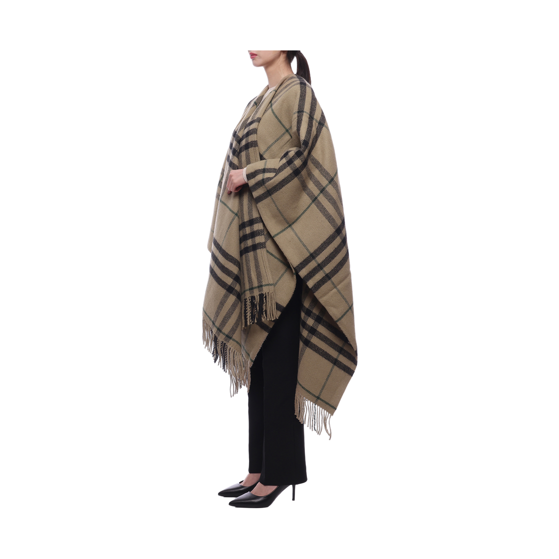 [15% 쿠폰] 버버리 체크 울 캐시미어 케이프 린든([15% 쿠폰] Burberry Check Wool Cashmere Cape Linden) - 4