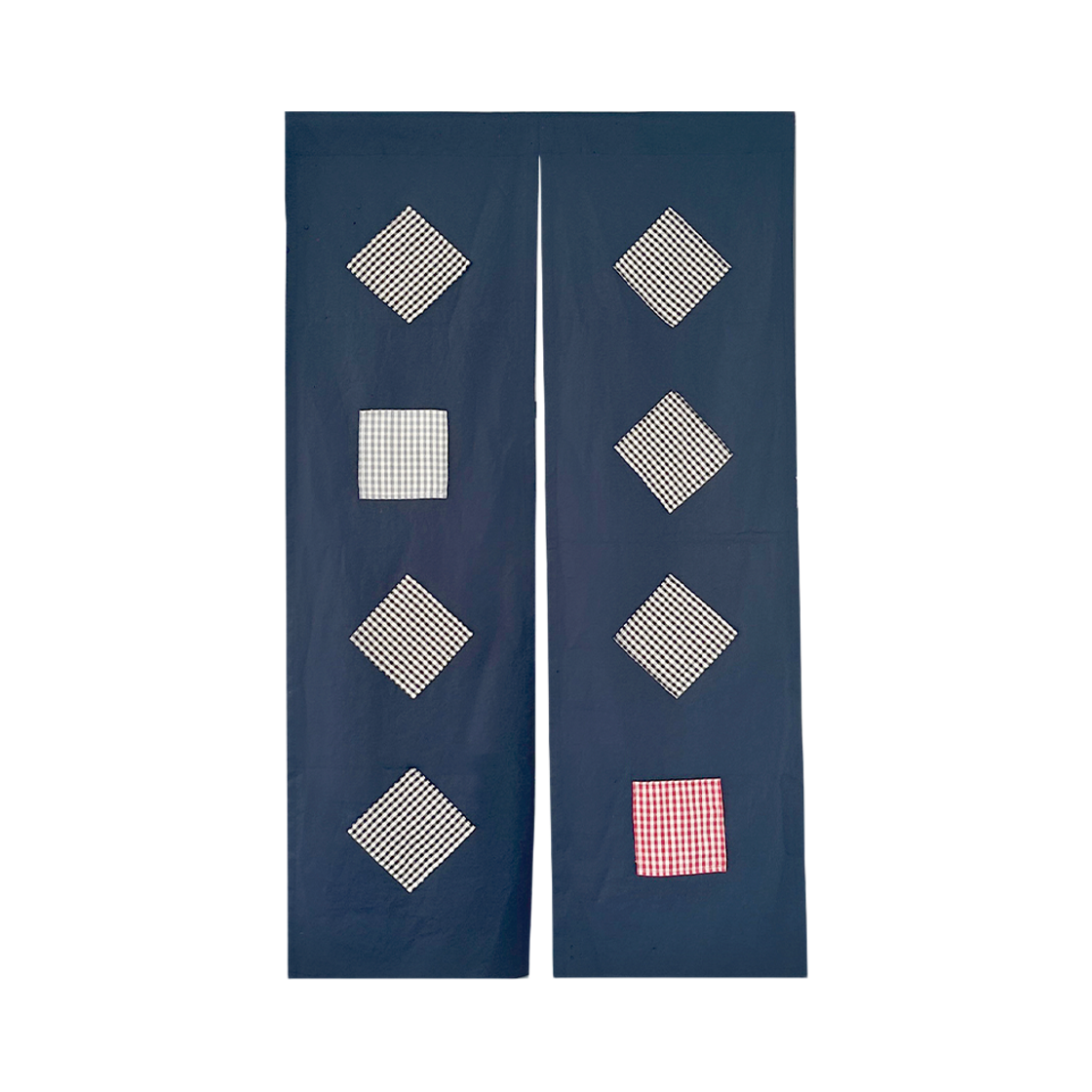 P00000EU POUPPET Check Patch Navy Curtain 체크패치 네이비 가리개 커튼