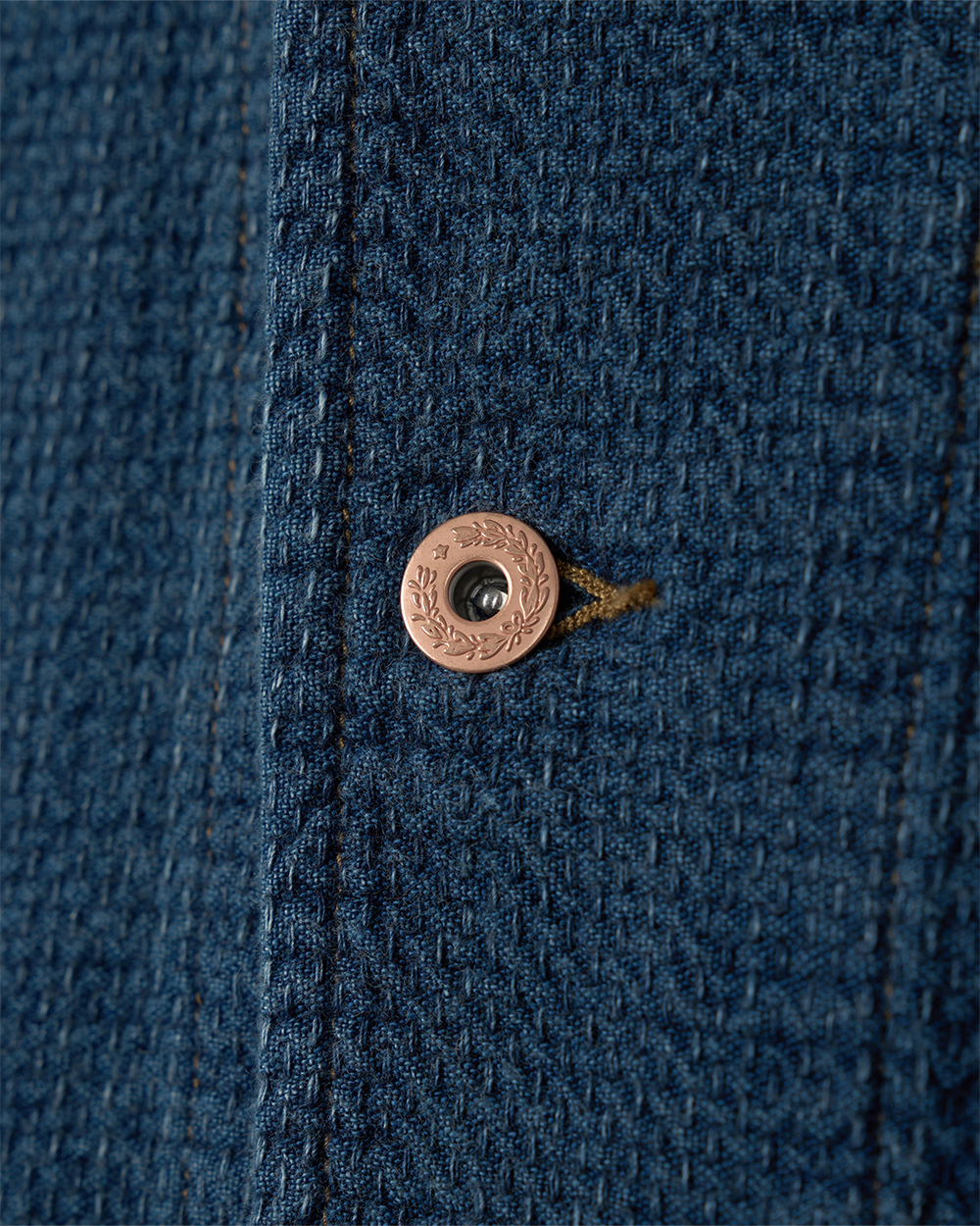 선데이세레머니 재패니즈 사시코 데님 커버올 자켓 - 미드 블루(Sunday Ceremony Japanese Sashiko Denim Coverall Jacket - Mid Blue) - 4