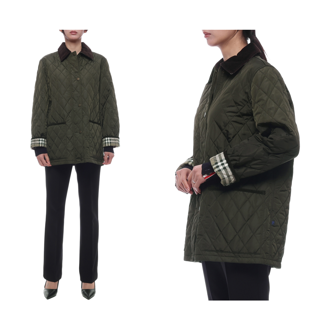 [15% 쿠폰] (W) 버버리 브로드웨이 퀼팅 반 자켓 카키([15% 쿠폰] (W) Burberry Broadway Quilted Barn Jacket Khaki) - 2