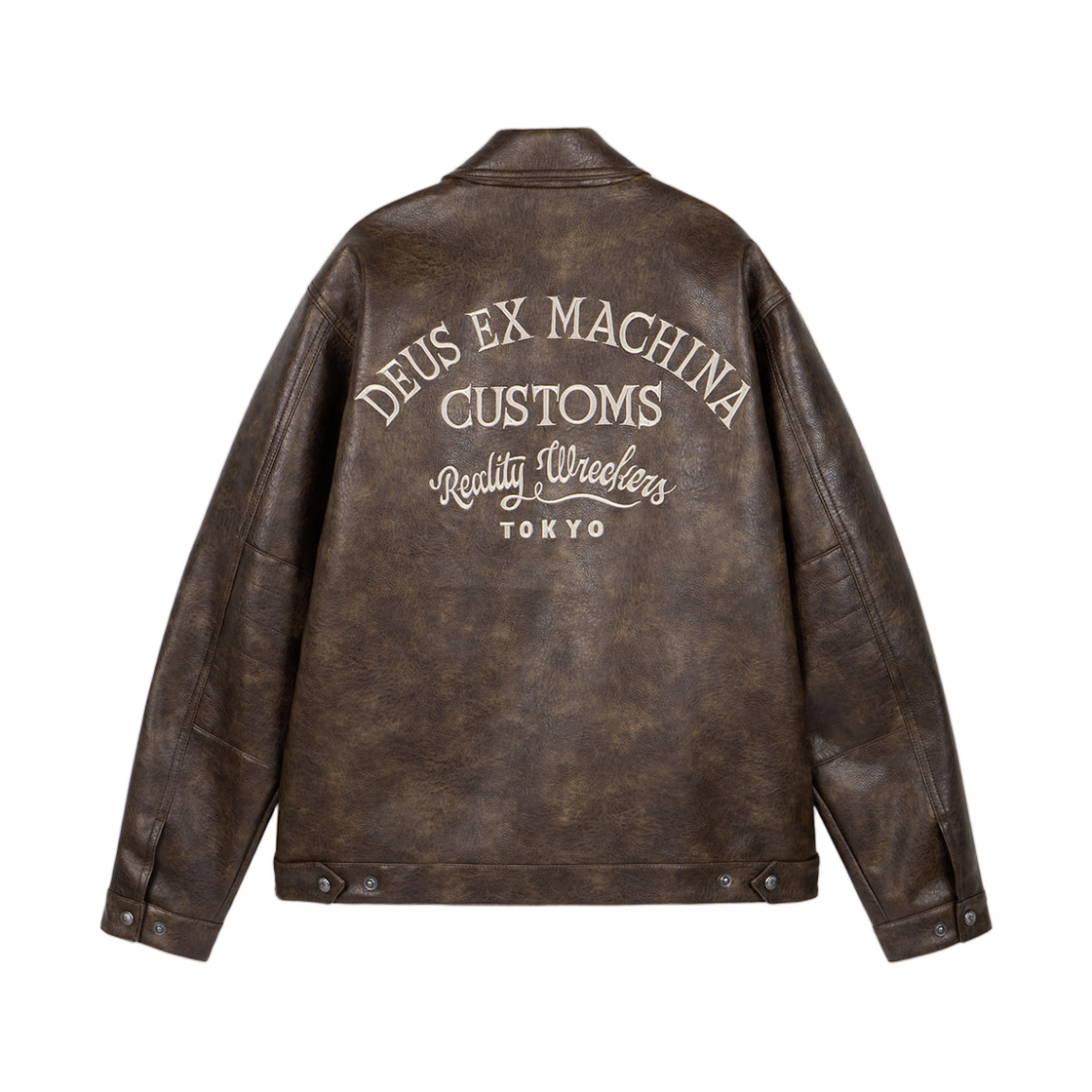 - Deus Ex Machina Rider's Friends Faux Leather Jacket Brown