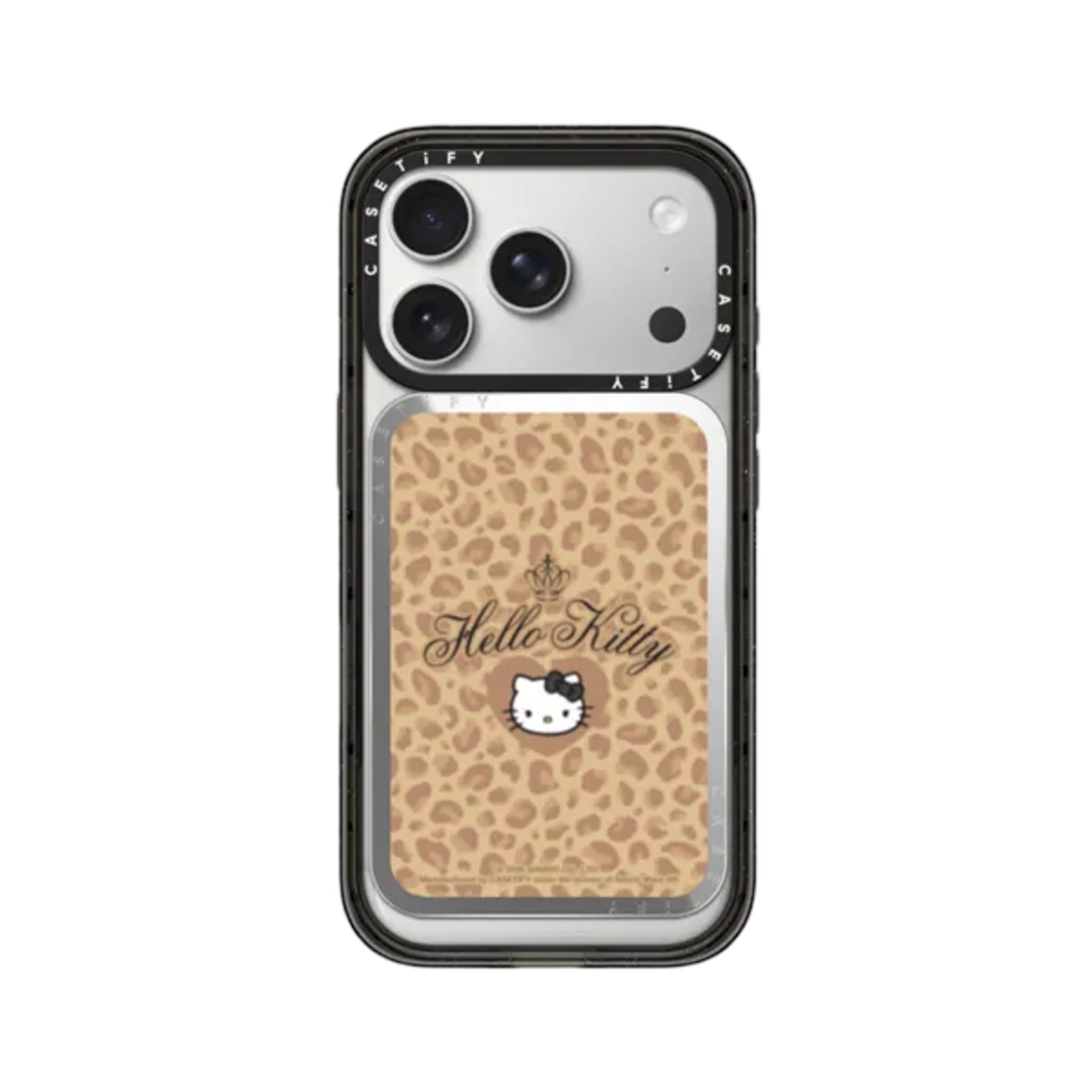 - Casetify x Hello Kitty Wild Golden Tan Leopard Mirror Snappy MagSafe Cardholder Stand