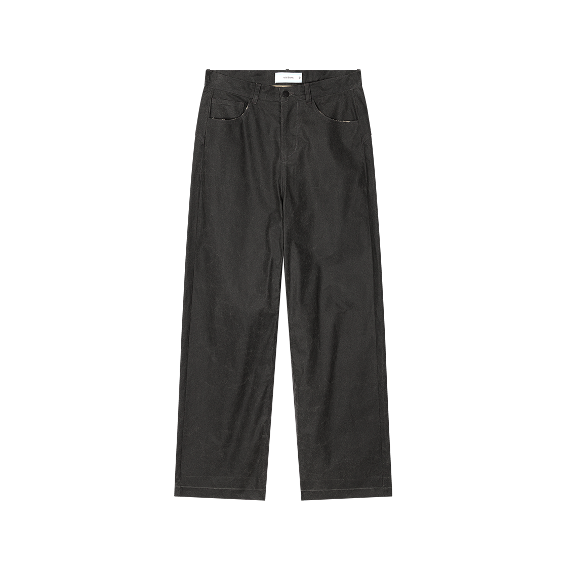 WVNS26341 Waviness Coated Straight Pants Charcoal