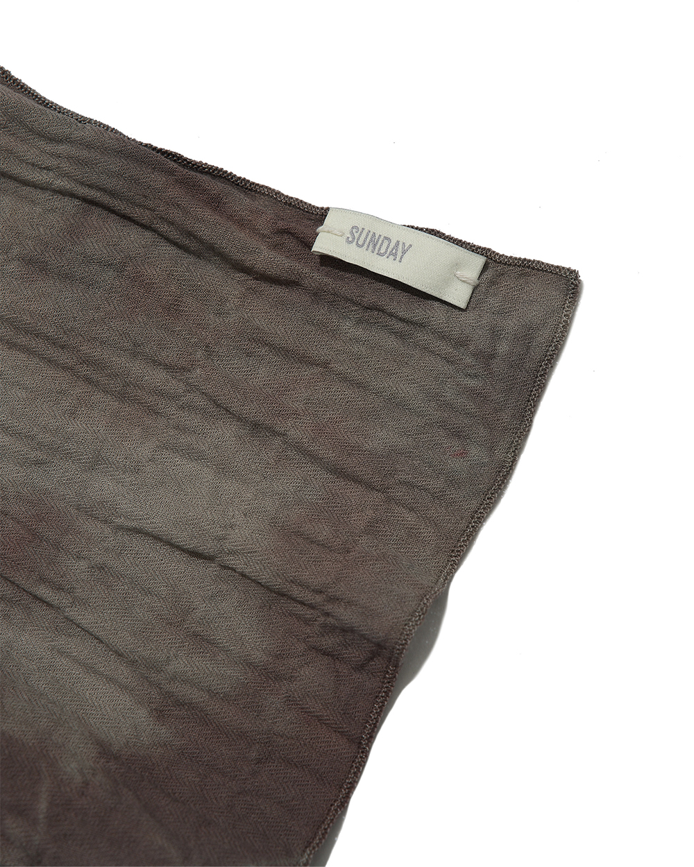 선데이세레머니 내추럴 다이드 링클 스카프 - 브라운(Sunday Ceremony Natural Dyed Wrinkle Scarf - Brown) - 4