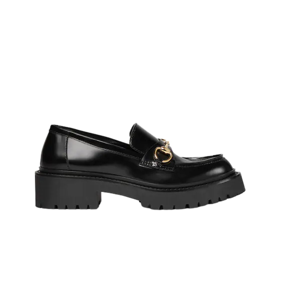 A0067V-AAGKV-1000 (W) Gucci Loafer With Horsebit And Lug Sole Black