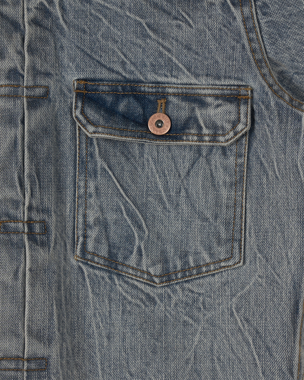 선데이세레머니 재패니즈 데님 타입1 트러커 자켓 - 에이징 블루(Sunday Ceremony Japanese Denim Type-1 Trucker Jacket - Aging Blue) - 3